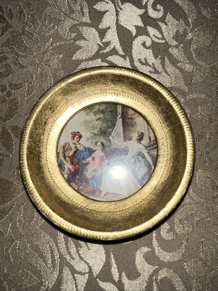 Mini Vintage GB Florence Lancret “The Kite” Gold Framed Artwork – Made in Italy