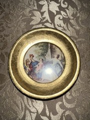 Mini Vintage GB Florence Lancret “The Kite” Gold Framed Artwork – Made in Italy