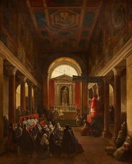 stunning oil painting handpainted on canvas-Church Interior