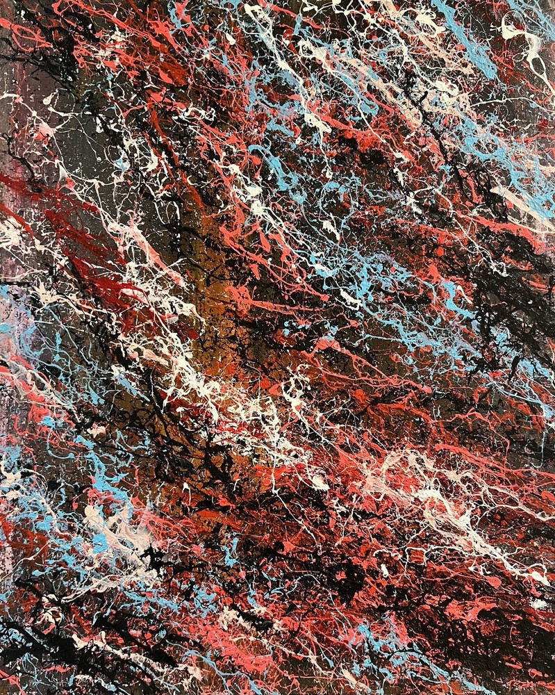 Jackson Pollock Style Acrylic Panting Wall Art Action Painting Decorative Art
