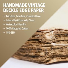Crafters Dream: Vintage Deckle Edge Blank Paper – 50 Sheets