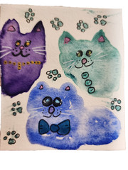 aceo art cards original cats „innocent until proven guilty “ ksquared OOAK