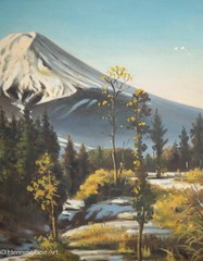 Seitoku Igarashi Impressionist Painting Japanese Mt. Fuji Landscape 1957, Fine!