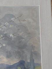 1938 Antique Gaston Levi Levy Listed Artist Restorer Watercolor Gouache Painting