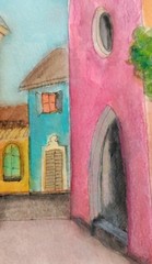Original Watercolor Painting R Baker-Kates „Siesta“ Color Study Fauvism…
