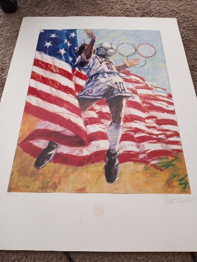 SoccerAmerica’s Team“ ORIGINAL PAINTING Soccer With Signature ALDO Luong