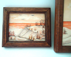 3pc Artist Sara JL.Amanl Oil Painting Dune Beach Seagulls Lake Front Waves 8×6″