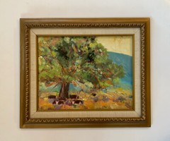 Shigeko Yamamuro Miles Landscape Oil Painting “Countryside” Japan/Idaho/Cal
