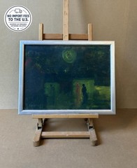 Svend Aage Tauscher (1911) Moonlight over Copenhagen. Dated 1947. COA