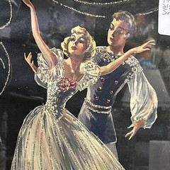 Vintage 1950 Textured Painted Print ? Ballet Dancers Metal Filgree Simone