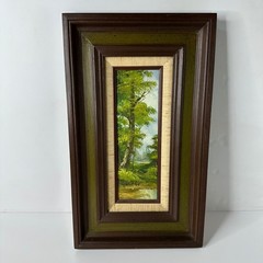 Vintage Clara C Inness Original Oil Painting Forest Landscape Framed Art Signed