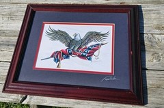 Tom Butler Civil War Art Eagle Battle Flag American Artist Original 1 Of 1 Signe