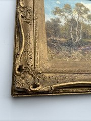 ANTIQUE PAINTING LANDSCAPE LAKE WITH FIGURE IMPRESSIONIST LISTED 1910’S SIGNED