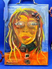 Painting Handmade oil young original decor Length 13.7 inches Width 6.3 inches