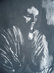 MYSTERY ETCHING, SIGNED, FIGURE FIGURAL AMERICAN ART, MID CENTURY MODERN PRINT