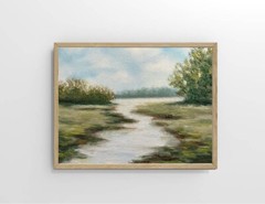 Landscape Painting River Oil Art Lake Painting Original Art Nature Painting