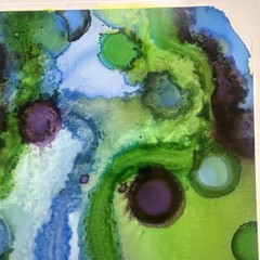 Beautiful , Unique , Original Hand Made -Alcohol Ink Painting on Plastic Resin