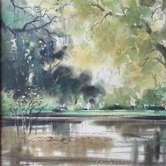 Original Gilmer Petroff Signed Watercolor 1971 not a lithograph South Carolina