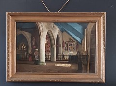 Charles J. Bridgman Cathedral Interior Oil on Canvas 1876 Listed Artist