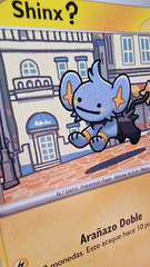 Custom Pokemon Card by MoonArtGlitch ~ Handpainted Ditto Face on Shinx
