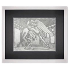 Mark Kostabi „Pressure Point“ signed original art, framed