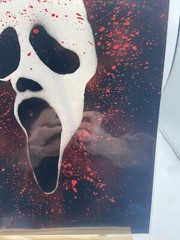Original Handmade Ghostface-Inspired Spray Paint Art 11×14 Horror Decor