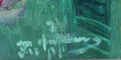 Shlomo Van Den Berg: Still Life in Green 1974/ Israeli Jewish German Modern Oil