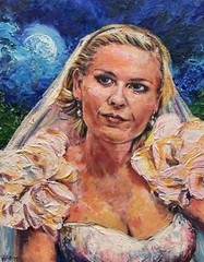 Melancholia Kirsten Dunst original 11x14in painting by Nick Mears