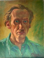 20th Century European Expressionism School Grandiose Portrait Oil Painting
