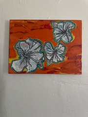 Original artwork, painting, acrylic, flower art, 12×16 inch, canvas, artist, red