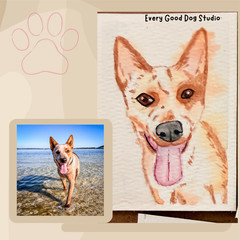 Custom Pet Portrait Watercolor | Hand-Painted from Your Photo | 6×6 Portait