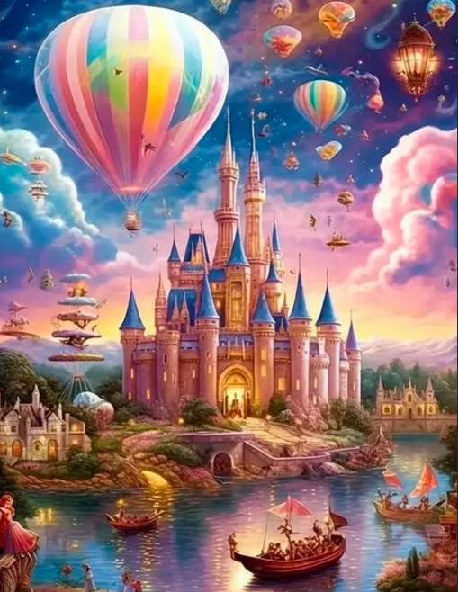 DIY Fantasy Castle with Airballoons Diamond Painting Kit F26 (30×40 cm)