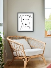 Gentle Giant Original Pit Bull Ink Drawing Art 14×11 Signed Dog Wall Home Decor