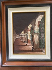 EUGENE SCHMIDT 11×14 PAINTING ARCHWAYS OF MISSION SAN JUAN CAPISTRANO