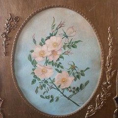 Antique Oval Painting L. Thompson