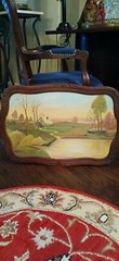 Antique Framed Country Homestead Painting On Wood Board – Stunning Wood Frame