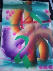 Original Art Abstract 5″ x 7″ Size Rainbow Of Colours OOAK Framed/Unframed