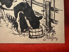 old artist drawing ink pen drawing or similar signed Etterberg? (3rd)