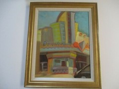 KATHY IKERD PAINTING AMERICAN CALIFORNIA REGIONALIST URBAN CITY DOWNTOWN STREET