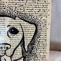 Lab Dog Mixed Media Book Page Art 8×8 Canvas