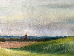 Franz Ehmke 1928-2018 GDR Painter °Berlin °Pastel View Of Falkenthal Löwenberg