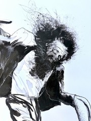 Ink On Cardboard Alain Donate 16”x 23”cuban Original Artist SURREAL ART signed