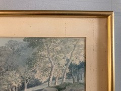 Very Pretty Painting Watercolour On Paper Xixth Boudet 1824 Forest Landscape Cv