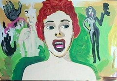 The Red Headed Lady by William Mayer New York Surreal impressionist portrait