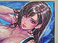 Original Tifa Lockhart Painting A4 Final Fantasy VII Fan Art Handmade Anime Girl