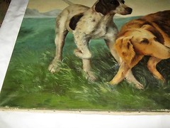 ANTIQUE COUNTRY USA HOME WALL ART HUNTING DUCK BIRD DECOY DOG OIL PAINTING PAINT