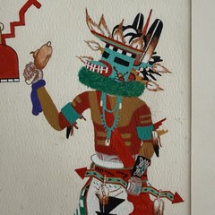 Original Hopi Katsina Painting Signed Robert S Albert ’82 Framed Native Art IAIA