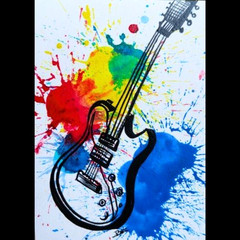 KISS BAND ACEO Original Music Instrument Rock Art Card Acrylic Hand Painting NEW
