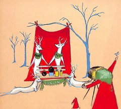 „Lanvin Paris Arpege & My Sin Reindeer w/ Santa Photographer c1950s Artwork“