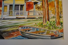 MCM Architectural Rendering McGregor Lake House Watercolor Burt Gewalt